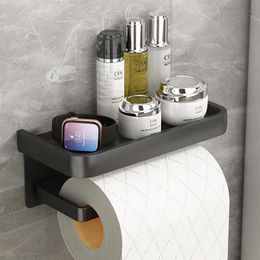 Toilet Paper Holders Bathroom Tissue Box Convience Wall Hanging Aluminum Home Shelf Storage No Punching Drawer Scatola Dei Fazzoletti