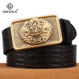 GEFANYA Men's Genuine Leather Belt Vintage Jeans Belt Strap Double Pin Buckle Designer Leather Belts For Men Male Gift X0726