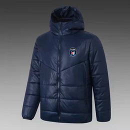 21-22 A.C. Pisa 1909 Men's Down hoodie jacket winter leisure sport coat full zipper sports Outdoor Warm Sweatshirt LOGO Custom