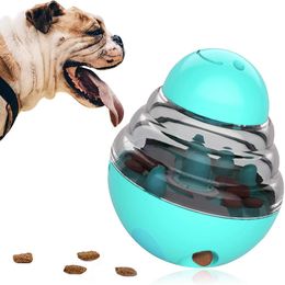 Interactive Dog Cat Food Treat Ball Toy Pet Shaking Leakage Slow Food Feeder Container Puppy Bowl Pet Tumbler IQ Training Toys 210312