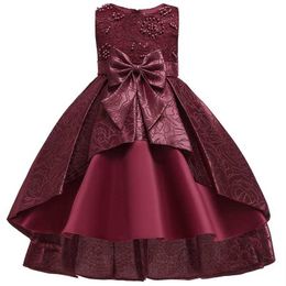 Children's drPrincGirl new trail show wedding drevening drgirl birthday party bow pompous embroidered dress X0803