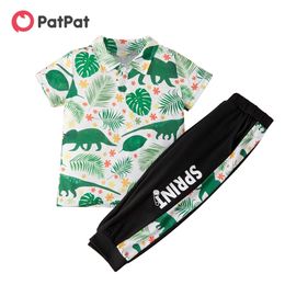 Arrival Summer 2-piece Baby/Toddler Dinosaur Leaf Top and Casual Trousers Set for Toddler Clothing Sets 210528