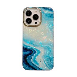 New glitter marble painting glossy cell phone cases for iPhone 13 12 Pro Max 11 6 8 7 Plus SE imd shell watercolor back cover