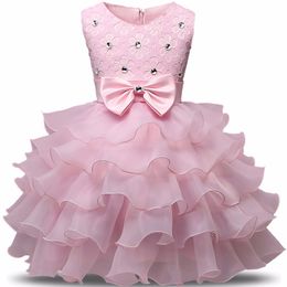زهرة فتاة اللباس الرسمي 3-8 سنوات الزهور الطفل الفتيات فساتين 9 ألوان vestidos حفل زفاف ملابس الأطفال ملابس عيد 210303