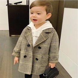 Fashion Children Wool Coat For Autumn Winter Boys Baby Jacket Outwear Toddler Boy Medium-long Windbreaker Overcoat Kids Clothes