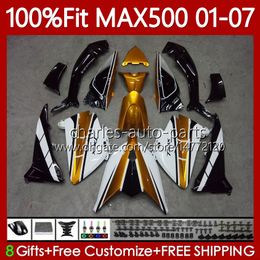 OEM Bodys For YAMAHA TMAX500 MAX-500 Golden white TMAX-500 2001 2002 2003 2004 2005 2006 2007 109No.95 T-MAX500 TMAX MAX 500 T MAX500 01 02 03 04 05 06 07 Injection Fairing