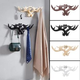 Love Vintage Deer Antler Wall Hanger Decoration Coat Hook And Hat Rack 4 Colour Holder