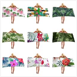 Quicky-dry Microfiber Beach Cover Scarves 75*150cm Beach Towel Large Sport Towels Camping Accessories Tropical plant series