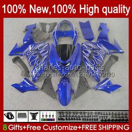 Motorcycle Fairings For KAWASAKI NINJA ZX-10R ZX1000 ZX 10R 10 R 1000 CC 2006-2007 Bodywork 14No.35 ZX1000C ZX10R 06 07 ZX1000CC 1000CC 2006 2007 Bodys kit gloss blue