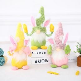 Easter Bunny Gnome Faceless Bunny Dwarf Doll with Hand Easter Plush Rabbit Dwarf Holiday Party Table Decoration