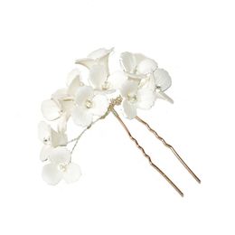 u shaped pins Australia - Hair Clips & Barrettes 3D White Flower Hairpin U Shaped Pins Cute Vintage Headdress Hanfu Clothing Accessories LXH