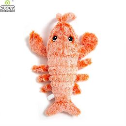 Pet Cat Toy USB Charging Simulation Electric Dancing Moving Floppy Lobster Cats Toy for Pet Toys Interactive Dog Drop 210929