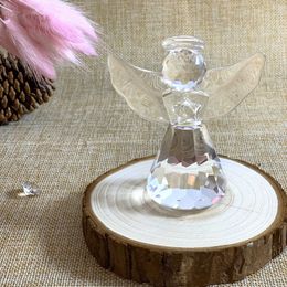 Crystal Glass Angel Figurines Craft Lovely Crystal Angle Ornament Home Table Decor Great Kids Xmas Gifts