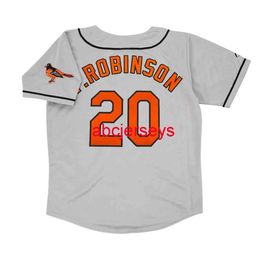 Stitched Custom Frank Robinson Road Grey Jersey w/ Team Patch add name number Baseball Jersey