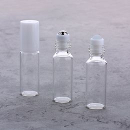 100Pcs/Lot 5ml Transparent Glass Bottle Essential Oil Bottle Roll-on Bottles