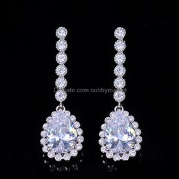 Dangle & Chandelier Earrings Jewellery Threegraces Fashion Shiny White Cubic Zirconia Water Drop For Women 2021 Trendy Party Costume Delivery