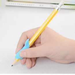 wholesale Dolphin Shape Kids Pen Holder Silicone Baby Learning Writing Tool Correction Device Fish Pencil Grasp Write Aid Grip Stationery WLY BH4721