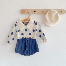 MILANCEL winter new baby clothes newborn baby girls clothes polka dot baby knit bodysuit 210312