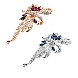 Pins, Brooches Multi-color Crystal Wheat For Women Rhinestone Brooch Pin Fashion Jewellery Coat Dress Corsage Flower Style