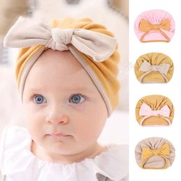 Bows Baby Hat Soft Cotton Newborn Girl Boy Bonnet Hats Turban Autumn Winter Infant Toddler Beanie Cap Headwraps