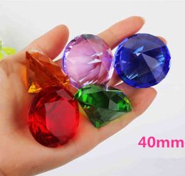clear cut glass Australia - 40mm 1pcs color Clear Crystal Diamond Cut Glass Jewelry Crystal Paperweight Wedding Decoration Home Glass Diamond child gift Y211112