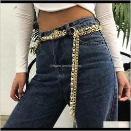 Chains Vintage Mtilayer Chunky Thick Cuba Pearl Body For Women Punk Tassels Pendant Harness Waist Belly Chain Jewellery Drop Delivery 2021 Dpc