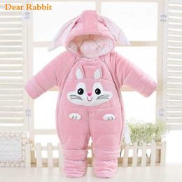 -30 degrees cold Winter warm Baby girl Clothes 2021 New born Style Baby Rompers Baby Boys Jumpsuits cute Cartoon Infant Overalls H0909