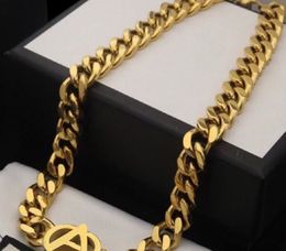 2021 three-color stainless steel Double G letter 18k gold-plated chain necklace bracelet pendant men and women party couple gift hip hop Jewellery Stamp AAAA