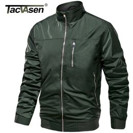 TACVASEN Lightweight Water Resistant Jacket Fall/Spring Men's Tactical Bomber Jackets Pilot Zipper Pocket Work Thin Outwear X0621