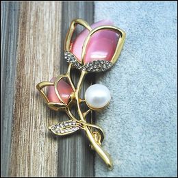 Pins, Brooches Women Geniune Pearl With Metal For Evening Party Wedding Garment Wearing Top Fashion Jewellery Flower Brooch