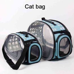 Cat Backpack Bag Portable Pet For Small Dogs Rabbit Travel Outdoor Bags Breathable Bagpack Capsule Box Plastic 211120