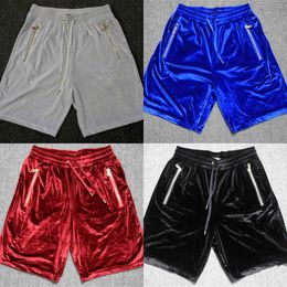 MORUANCLE Fashion Hi Street Mens Velour Shorts Streetwear Hip Hop Velvet Short Joggers With Golden Zipper Elastic Waist X0628