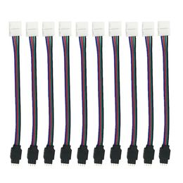 ZDM 10 PCS 4 Pin 10MM Connector Wire Male Cable For SMD 5050 Non-Waterproof RGB LED Strip