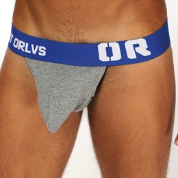 Mens Thongs ORLVS Solid Colour mens low rise Cotton Breathable Sexy underwear gay fashion thongs for men OR149 wholesaler sexy underwear