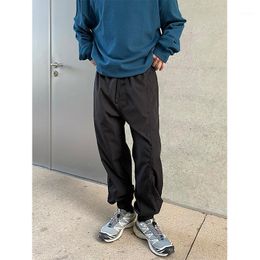 Men's Pants Pure Colour Tie-leg Casual Sports Spring And Autumn Models All-match Loose Straight Cityboy Japanese Trousers