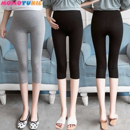 Adjustable Big Size Leggings Maternity Pant Leggings Pregnant Women Thin Soft Cotton Pants High Waist Clothes 210713