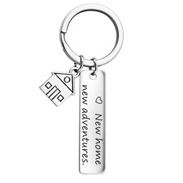 Home New Adventures Keychains Letters Key ring Housewarming Gift Realtor Closing Jewellery Sweet House