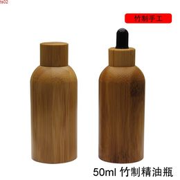 50ml Cosmetic Bamboo Essential Oil Bottle, Beauty Empty Perfume Dropper Vials, Glass Pipette Serum Essence Containershigh qualtity