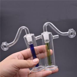 Wholesale Glass bongs Oil Burner Glass Water Pipes Oil Rigs Smoking 10MM oil burner bong thick pyrex hand size BONG