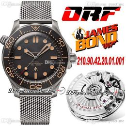 ORF 007 A8806 Automatic Mens Watch No Time to Die Limited Edition Ceramic Bezel Titanium Case Black Dial Stainless Steel Mesh Strap 2023 Super Version Puretime c03