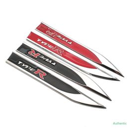 type r stickers NZ - Pair Metal Emblem Type-R Side Wing Badge Sticker Body Fender Car Styling Decal For Accord Civic CRV