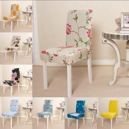 Chair Covers Stretch Printed Seats Cover Elastic Slipcovers Kitchen Seat Case Restaurant Banquet Hotel Home Decor ZWL603-1