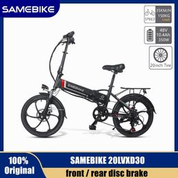 pneus mtb. Desconto EU estoque SameBike 20LVXD30 Dobrável MTB Bicicleta Eléctrica 20 polegadas Velocidade de Pneu Bicicleta 48V 350W 35KM / H 10.4ah E-Bike Incluído do IVA