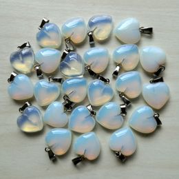 Natural Stone 15mm Heart Rose Quartz Amethyst Aventurine opal Pendant charms DIY for Necklace earrings Jewellery Making