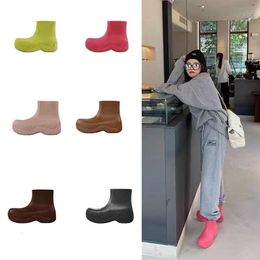 GAI GAI GAI Boots Womens Candy Solid Colors Pink Triple Black Bule Pistachio Frost Yellow Fashion Platform Martin Ankle Boot Round Toes Waterproof Outoodr