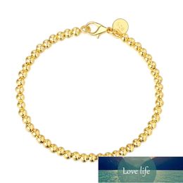 New 925 Silver Bracelet 18K/14K Gold 4MM Bead Bracelet Men& Women Charm Jewellery Wedding Gift Factory price expert design Quality Latest Style Original Status