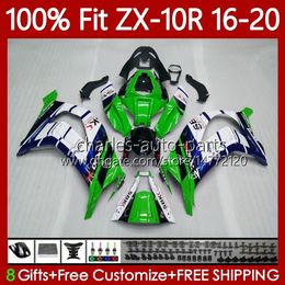 Injection Fairings For KAWASAKI NINJA ZX 10 R 1000 CC ZX1000 C 16-20 105No.64 ZX 10R Green Blue 1000CC ZX-10R ZX10R 16 17 18 19 20 ZX-1000 2016 2017 2018 2019 2020 OEM Body