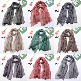 Spain Unisex Style Cotton Scarf Women Linen Shawls Solid Colour Long Women's Scarves Shawl Men Scarf Bandana Headband