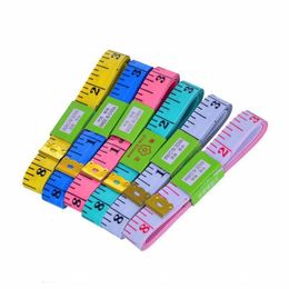 500pcs 60 inch 150cm Double-Scale Double Sides Soft Tape Measure Body Measuring Tailor Ruler sewing Tool Flat mixed Colours ZWL681