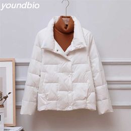 Spring and Autumn Down Jacket Women's Jackets Stand-Up Collar Coat for Women Light Outerwear Female Korean Down Coat Tops 211126